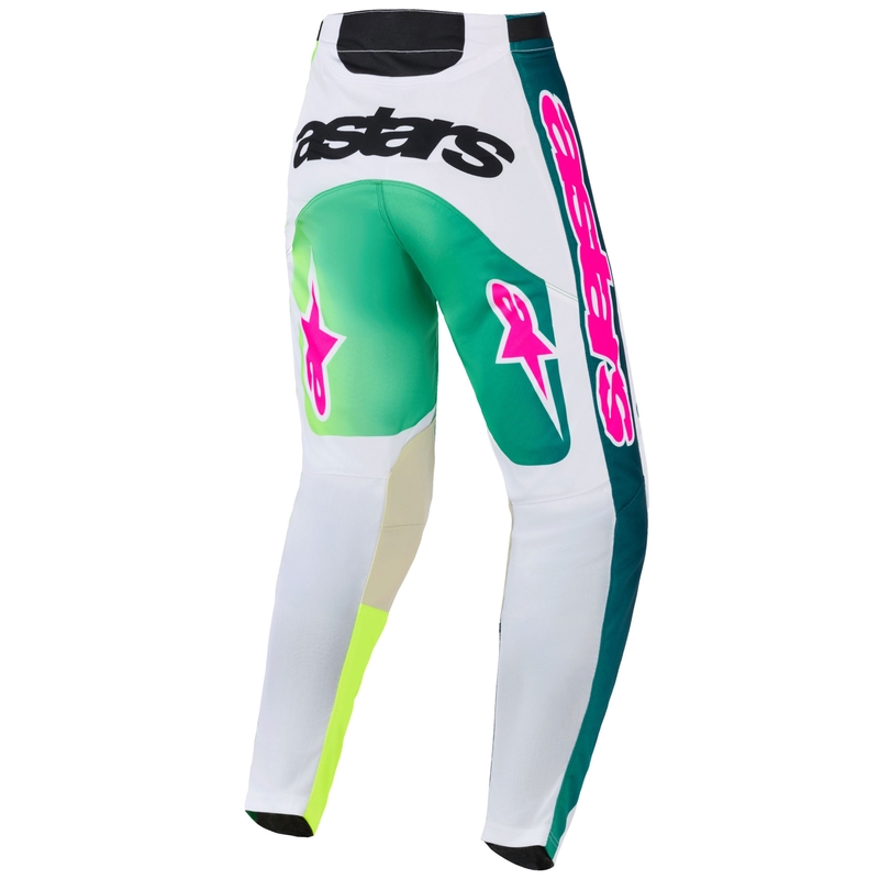 Alpinestars Racer Portl motokroso kelnės žalia-balta-juoda