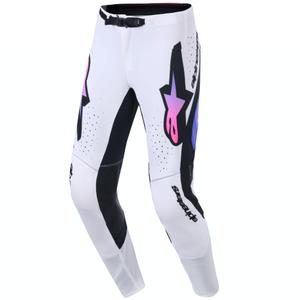 Alpinestars Supertech Pro Vista Motokroso kelnės baltos-violetinės-juodos