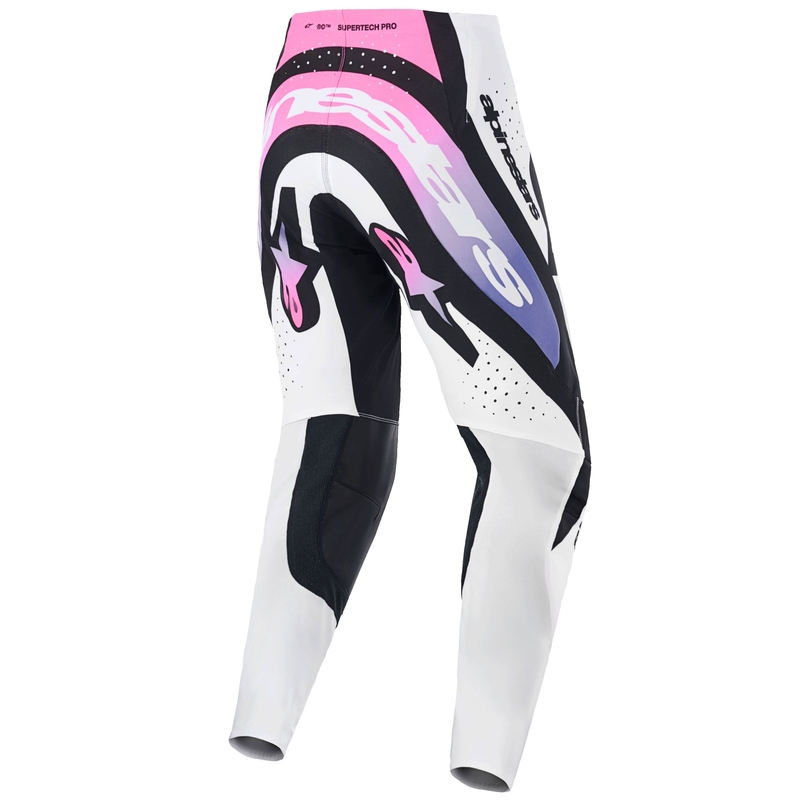 Alpinestars Supertech Pro Vista Motokroso kelnės baltos-violetinės-juodos