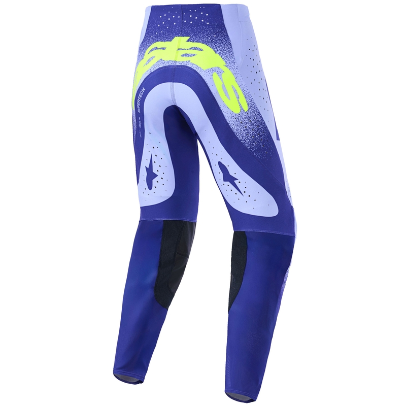 Alpinestars Supertech Scenz motokroso kelnės violetinės-juodai geltonos