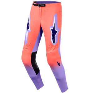 Alpinestars Supertech Scenz motokroso kelnės oranžinės-koralinės-violetinės spalvos