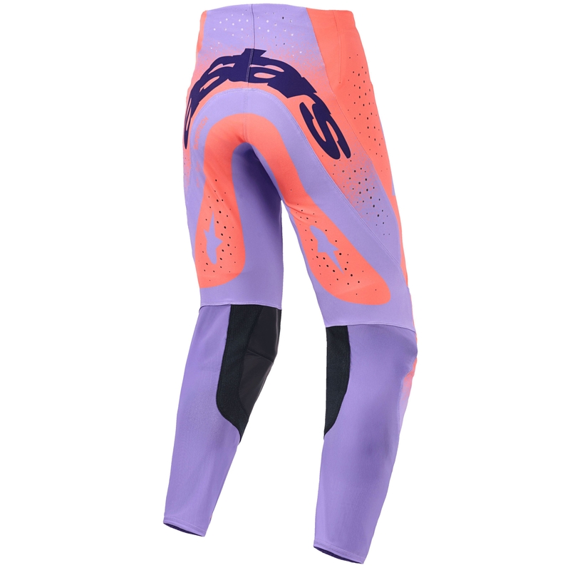 Alpinestars Supertech Scenz motokroso kelnės oranžinės-koralinės-violetinės spalvos