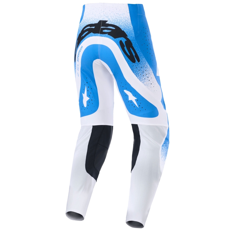 Alpinestars Supertech Scenz motokroso kelnės mėlynos ir baltos spalvos