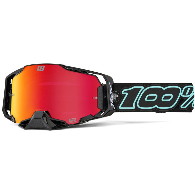 Motokroso akiniai 100% Armega Hiper Jett Special su raudonu plexi