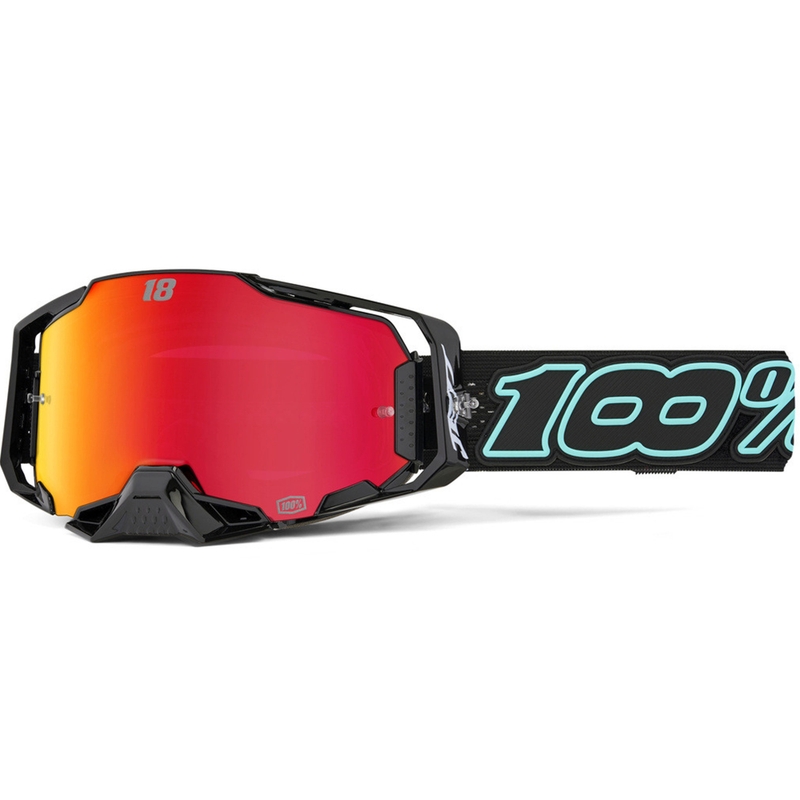 Motokroso akiniai 100% Armega Hiper Jett Special su raudonu plexi