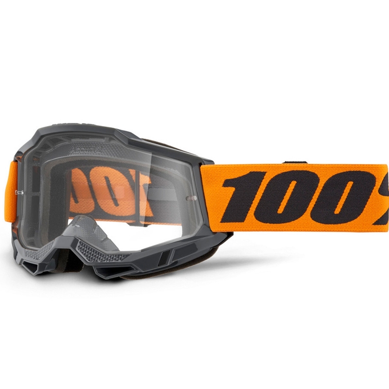 Motokroso akiniai 100% Accuri 2 Orange su skaidriu stiklu