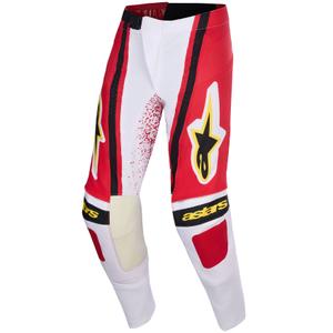 Alpinestars Techstar Nomur šviesiai pilkos-raudonos-juodos-geltonos motokroso kelnės