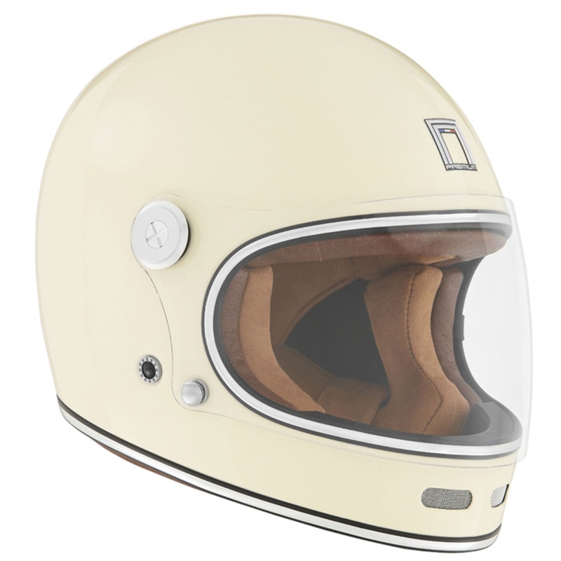 Integruotas motociklininko šalmas NOX PREMIUM Revenge cream white