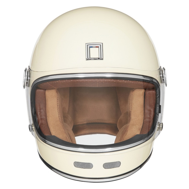 Integruotas motociklininko šalmas NOX PREMIUM Revenge cream white