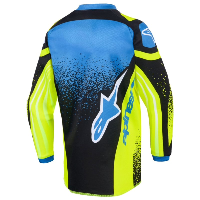 Vaikiški motokroso marškinėliai Alpinestars Racer Nomur tamsiai mėlyna-fluo geltona-juoda