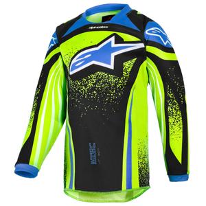 Vaikiški motokroso marškinėliai Alpinestars Racer Nomur tamsiai mėlyna-fluo geltona-juoda