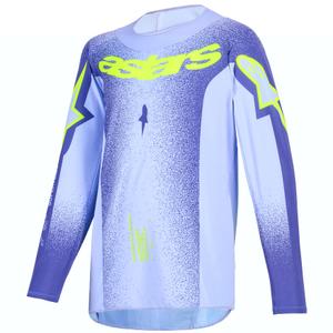 Vaikiški motokroso marškinėliai Alpinestars Supertech Scenz violetinė-fluo geltona
