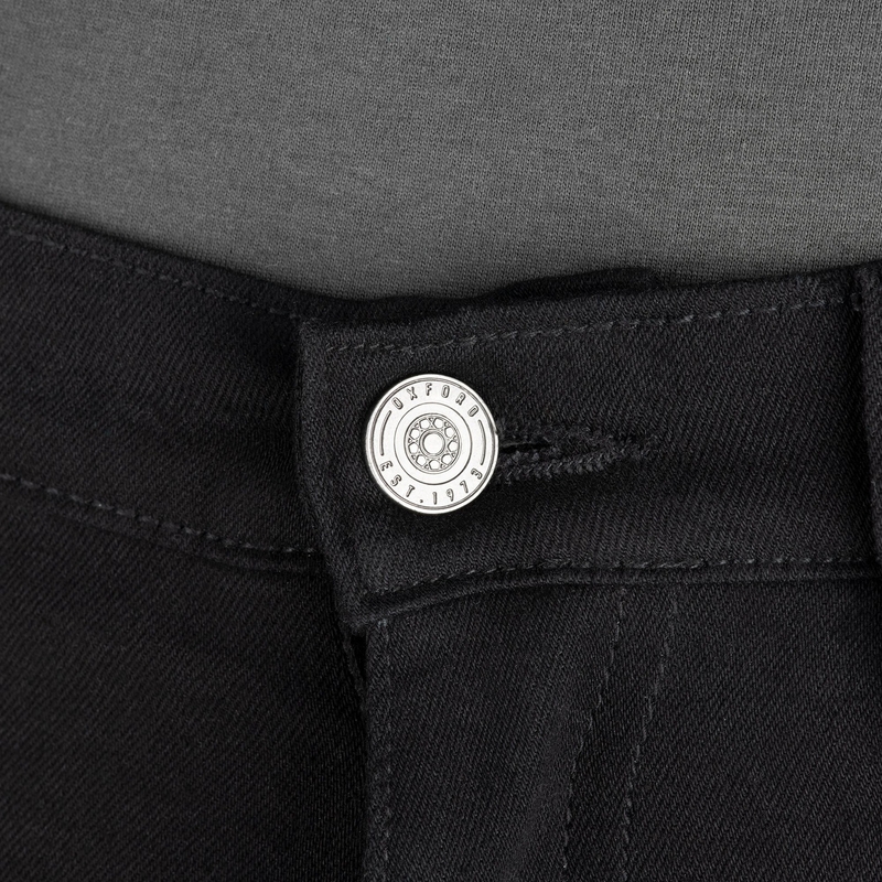 Apkarpyti motociklininko džinsai OXFORD ORIGINAL APPROVED SUPER STRETCH JEANS AA SLIM FIT juodi