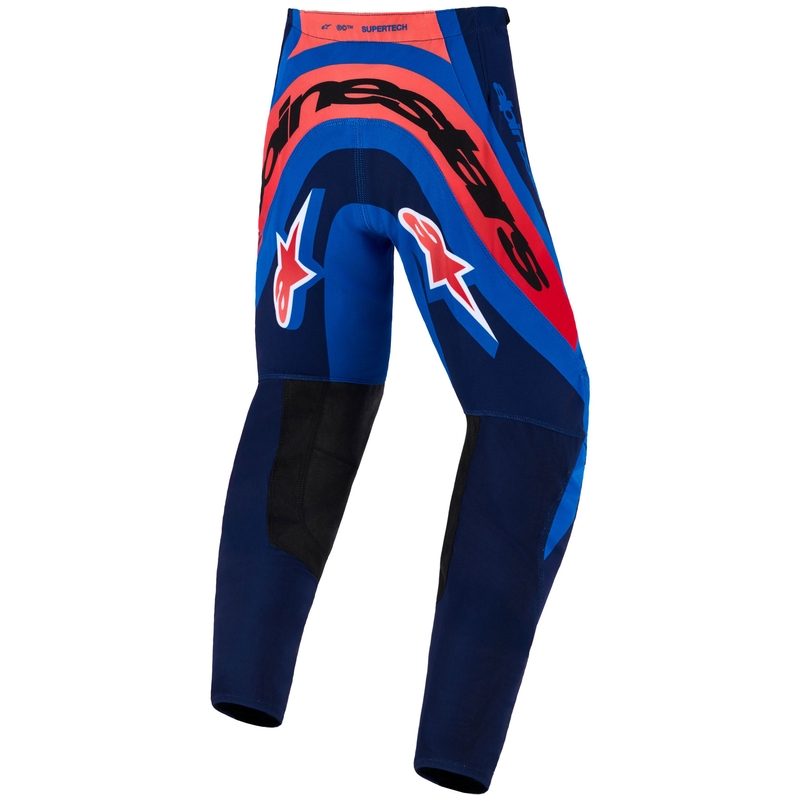 Alpinestars Supertech Vista vaikiškos motokroso kelnės tamsiai mėlyna-koralinė-kobaltinė