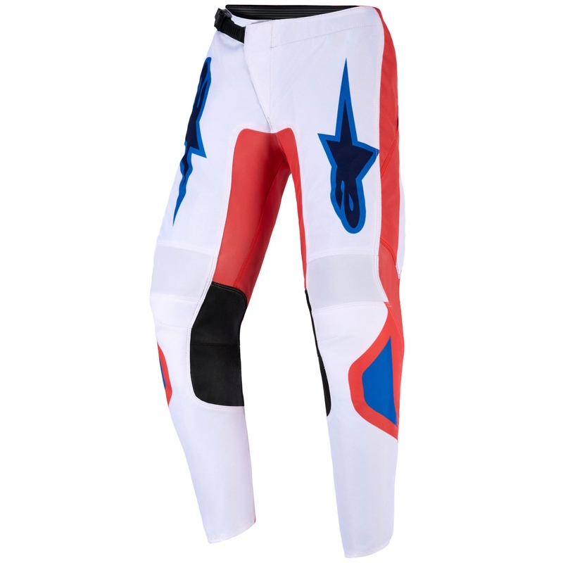 Alpinestars Fluid Grid vaikiškos motokroso kelnės oranžinės ir mėlynos bei baltos spalvos
