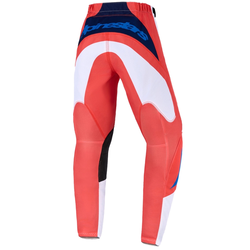 Alpinestars Fluid Grid vaikiškos motokroso kelnės oranžinės ir mėlynos bei baltos spalvos