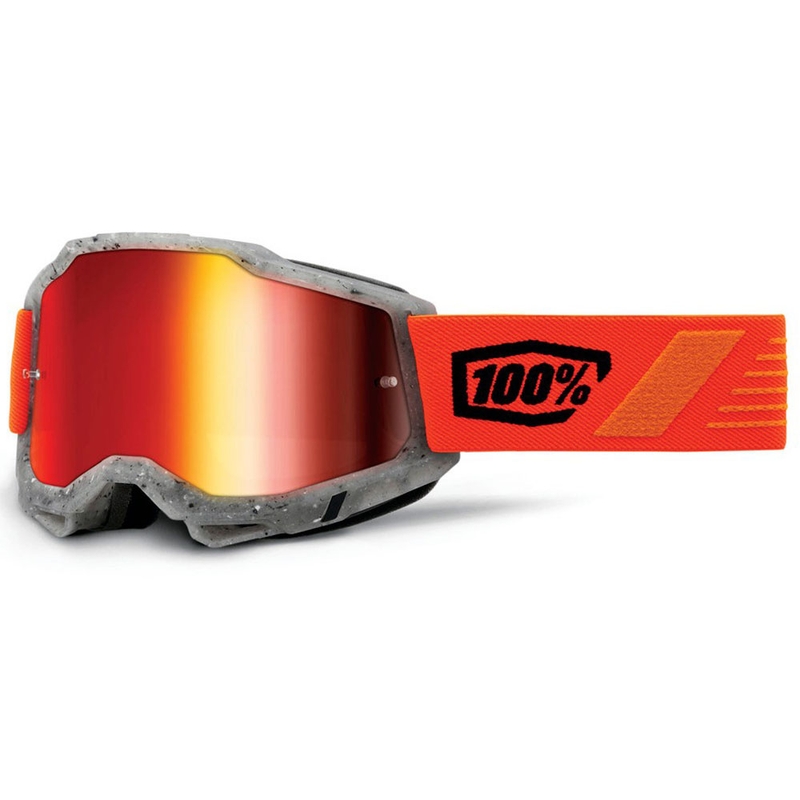 Motokroso akiniai 100% ACCURI 2 Schrute su raudonu plexi