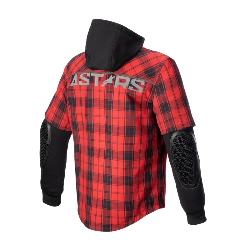Motociklininko marškinėliai Alpinestars MO.ST.EQ Tartan raudonos ir juodos spalvos