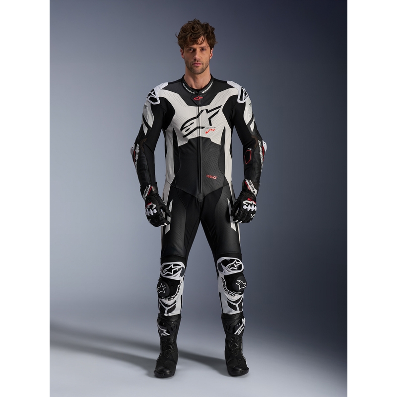 Alpinestars GP Plus V4 Sprint, suderinama su Tech-air, juoda-balta-raudona fluo