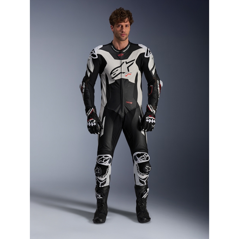 Alpinestars GP Plus V4 Sprint, suderinama su Tech-air, juoda-balta-raudona fluo