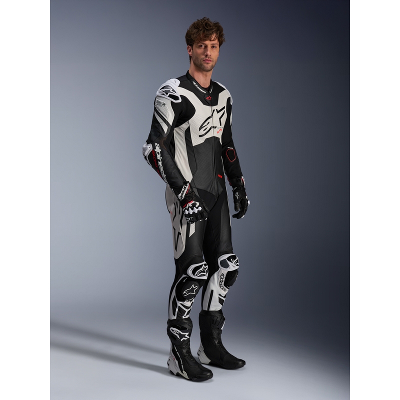 Alpinestars GP Plus V4 Sprint, suderinama su Tech-air, juoda-balta-raudona fluo