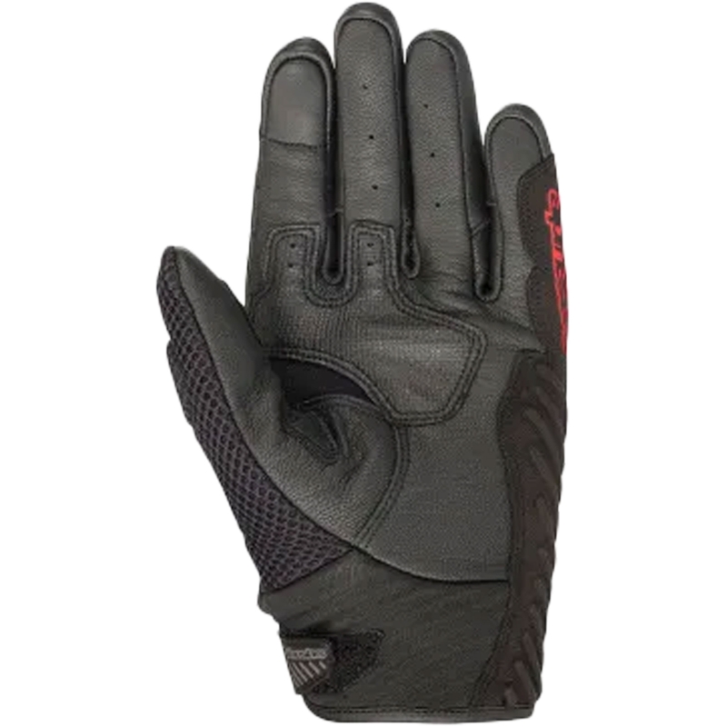 Alpinestars SMX-1 AIR 2 juodai-fluo raudonos motociklininko pirštinės