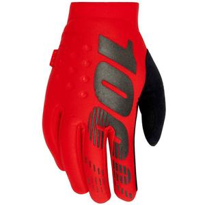 Motokroso pirštinės 100% - JAV BRISKER raudonos spalvos