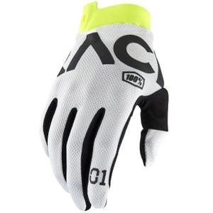 Motokroso pirštinės 100% - JAV ITRACK RACR baltos spalvos