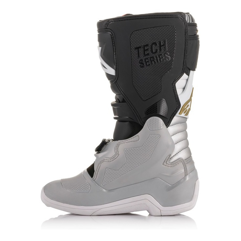 Alpinestars TECH 7 S vaikiški motokroso batai juoda-sidabrinė-balta-auksinė