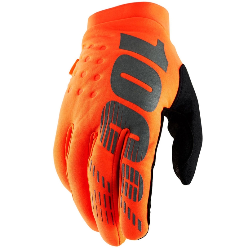 Motokroso pirštinės 100% - JAV BRISKER fluo orange-black