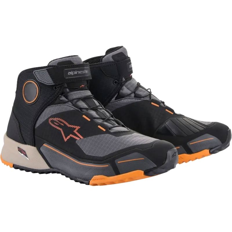 "Alpinestars CR-X Drystar" juodai-rudai-oranžiniai motociklininko batai