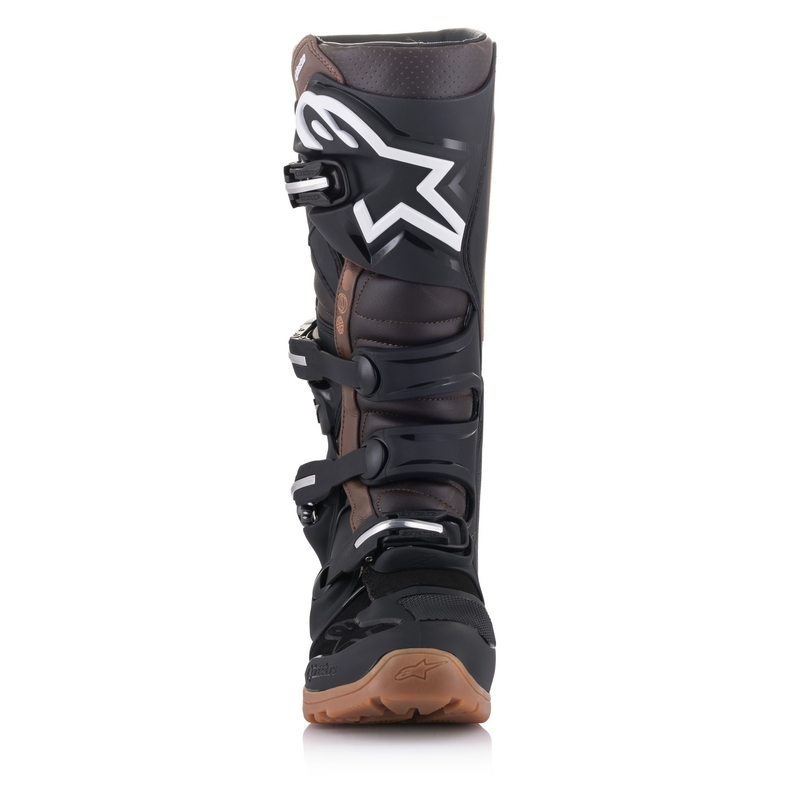 "Alpinestars Tech 7 Enduro" juodai tamsiai rudi motociklininko batai