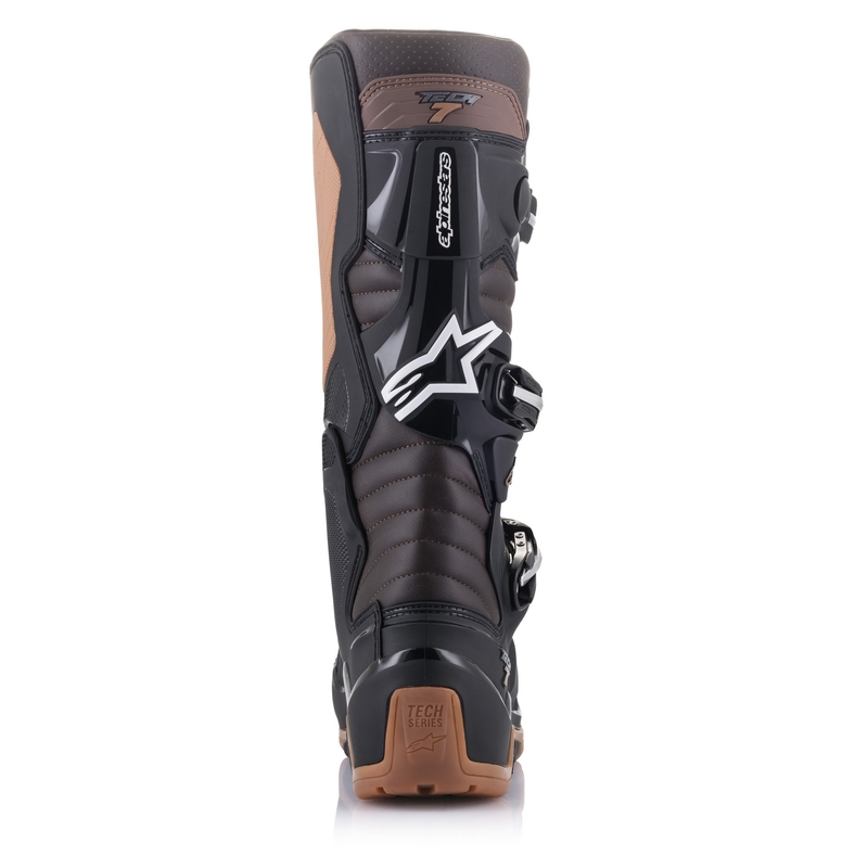 "Alpinestars Tech 7 Enduro" juodai tamsiai rudi motociklininko batai