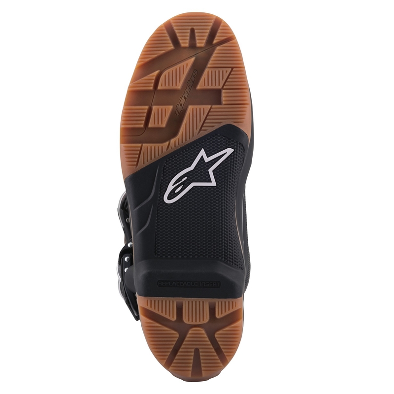 "Alpinestars Tech 7 Enduro" juodai tamsiai rudi motociklininko batai