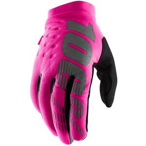 Moteriškos motokroso pirštinės 100% - JAV BRISKER pink-black