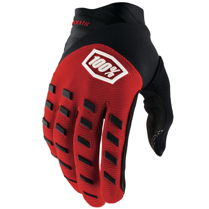 Motokroso pirštinės 100% - JAV AIRMATIC raudonos ir juodos spalvos