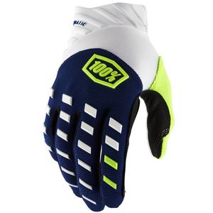 Motokroso pirštinės 100% - JAV AIRMATIC mėlynos ir baltos spalvos