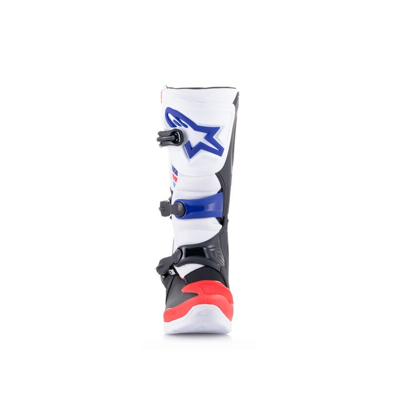 Alpinestars TECH 3 motokroso batai balta-juoda-mėlyna-raudona