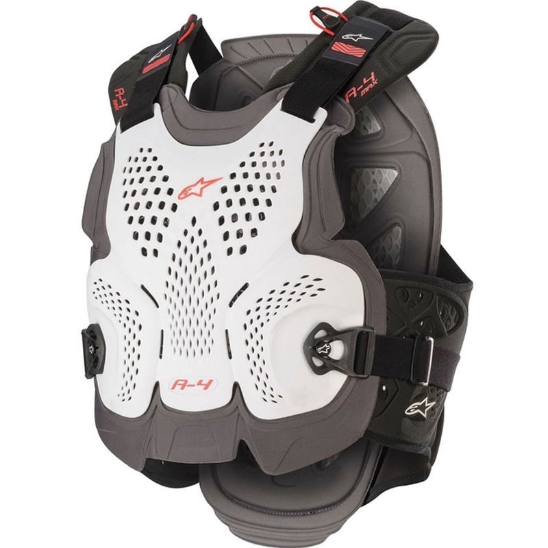 "Alpinestars A-4 MAX" balta-antracito-raudona krūtinės apsauga