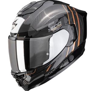 Scorpion EXO-1500 Carbon Air Zity uždaras motociklo šalmas, juodas-vario spalvos