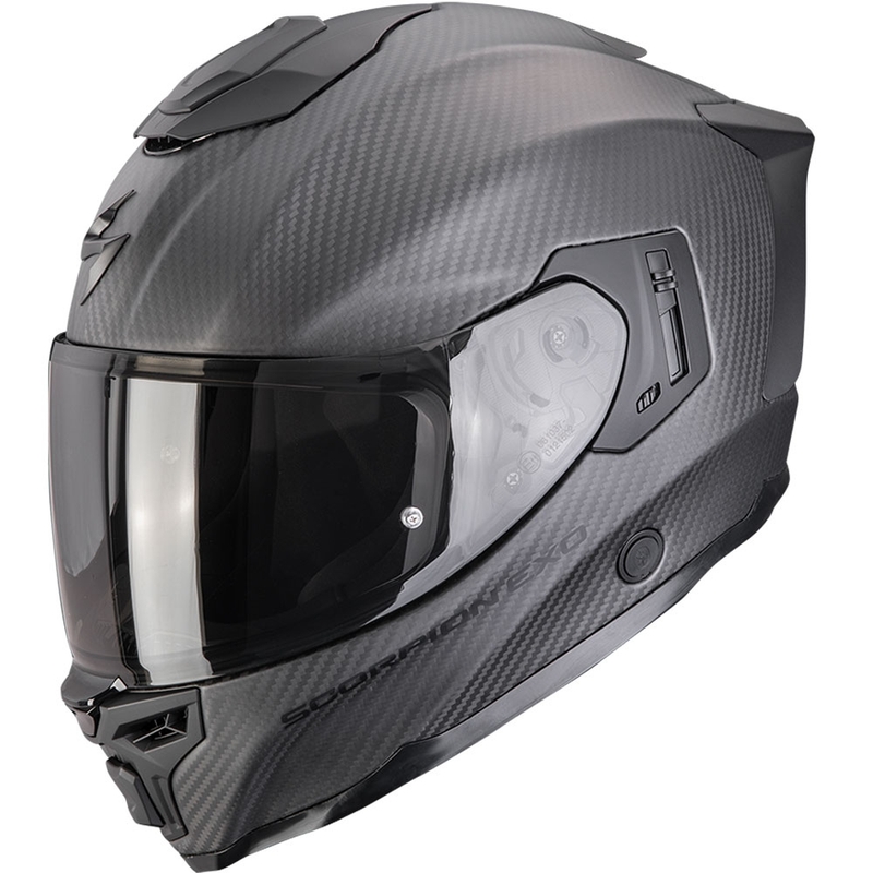 Integruotas motociklininko šalmas Scorpion EXO-1500 Carbon Air Solid matinės juodos spalvos