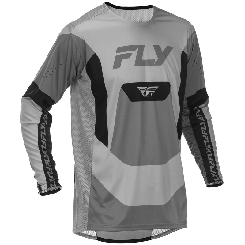 Motokroso marškinėliai FLY Racing Lite pilkai juodi