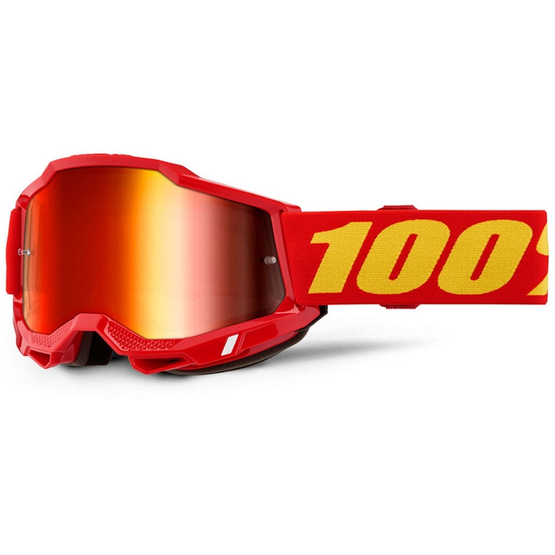 Motokroso akiniai 100% Accuri 2 raudoni su raudonu stiklu