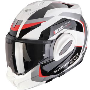 Sulankstomas motociklininko šalmas Scorpion EXO-TECH EVO PRO Accuti pilka-juoda-raudona