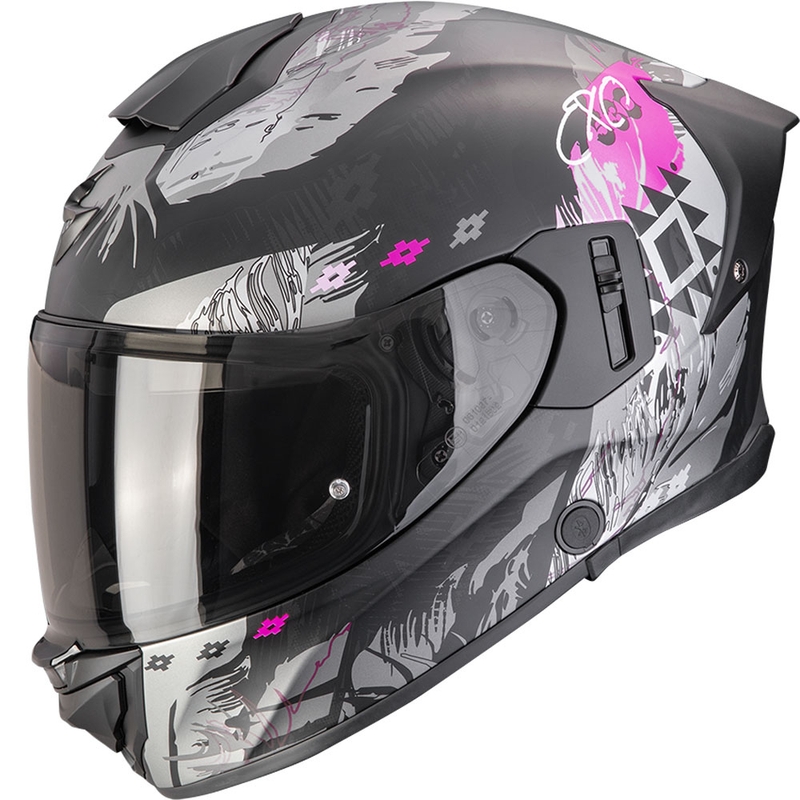 Integruotas motociklininko šalmas Scorpion EXO-530 Air Hadji matinis juodai rožinis