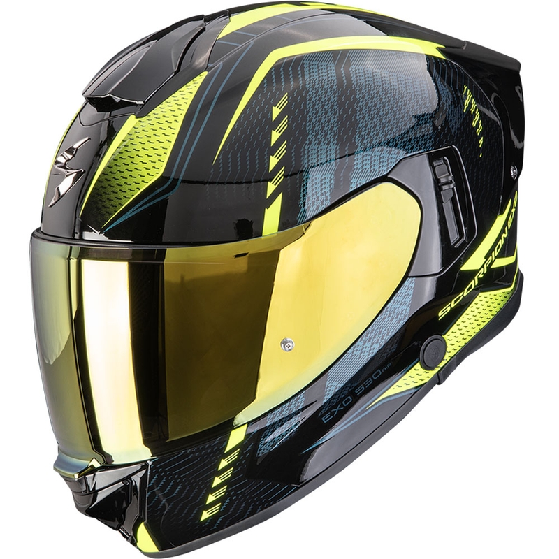 Scorpion EXO-530 Air Theras uždaras motociklo šalmas, juodas-fluorescencinis geltonas