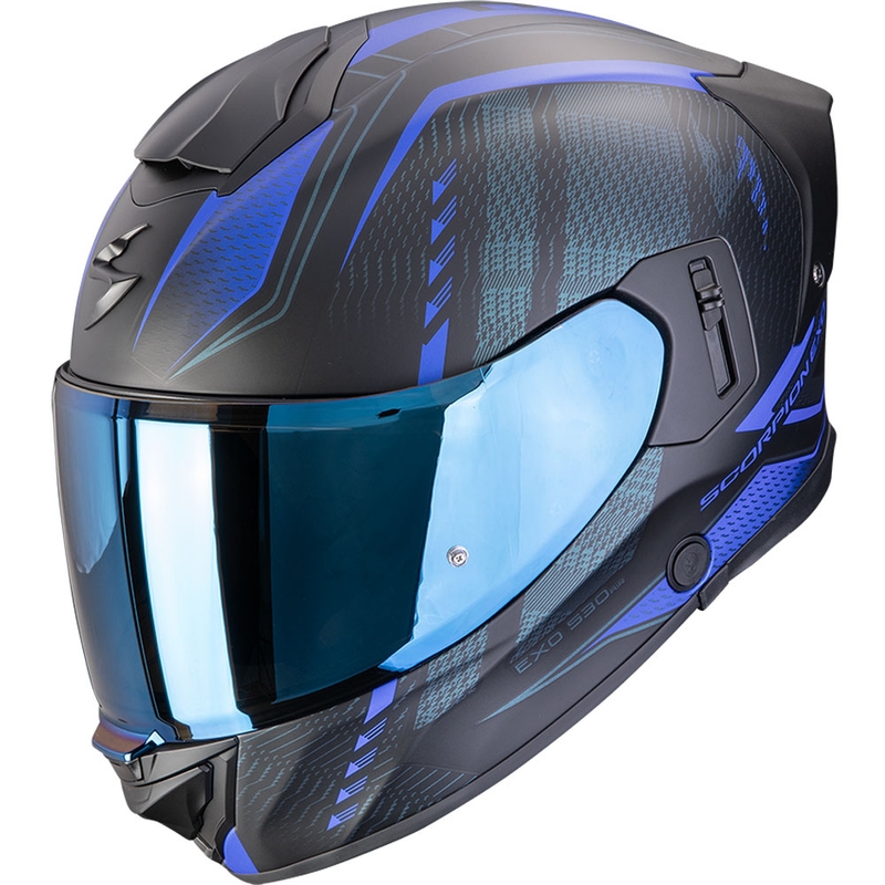 Integruotas motociklininko šalmas Scorpion EXO-530 Air Theras matinis juodai mėlynas