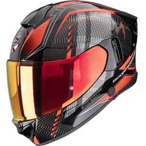 Integruotas motociklininko šalmas Scorpion EXO-530 Air Theras metallic black-red