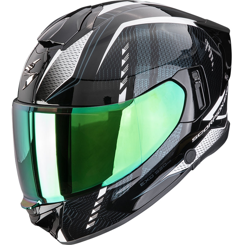 Integruotas motociklininko šalmas Scorpion EXO-530 Air Theras juoda-perlamutrinė-balta