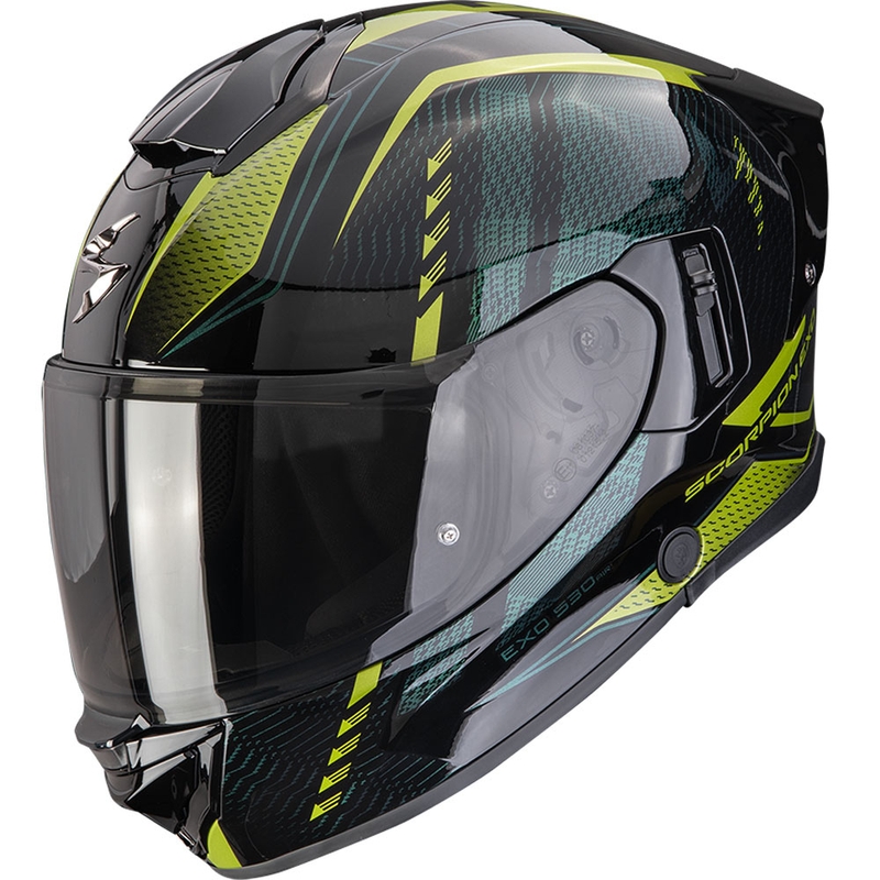 Integruotas motociklininko šalmas Scorpion EXO-530 Air Theras juodai žalias